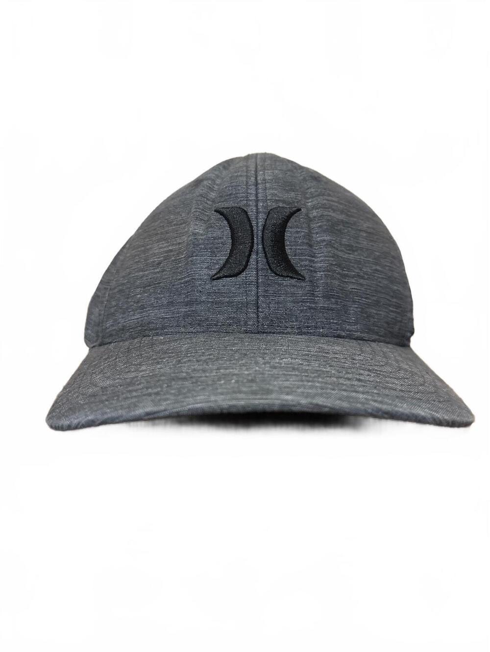 Hurley Mens Hat Cap Size S/M Gray Heather Textured Icon Logo Flexfit Fitted Nike